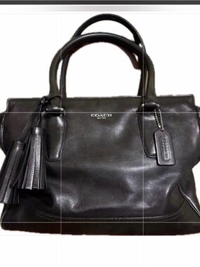 Coach Black Legacy Candace Leather Tote with Tassel Charm